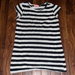 Black and White Striped Kids Shirt